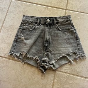 Zara Cut Off Light Black Denim Shorts - Size 4